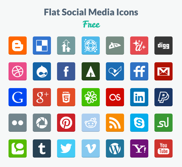 Social Media Icons Flat Social Media Icons Flat