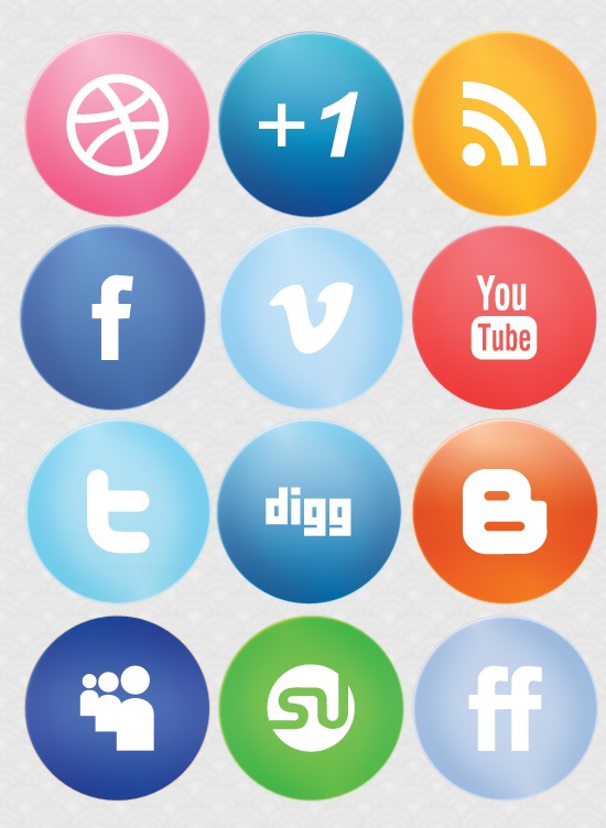 Social Media Icons Glossy