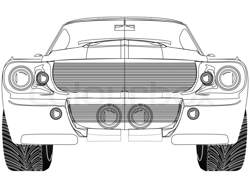 Sports Car Front View Vector Art