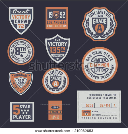 Sports Graphic Shield Emblem Set Sports Graphic Shield Emblem Set