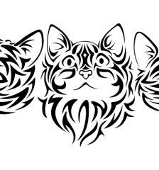 Tribal Cat Vector Art