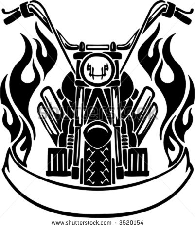 Tribal Motorcycle Vector Drawings