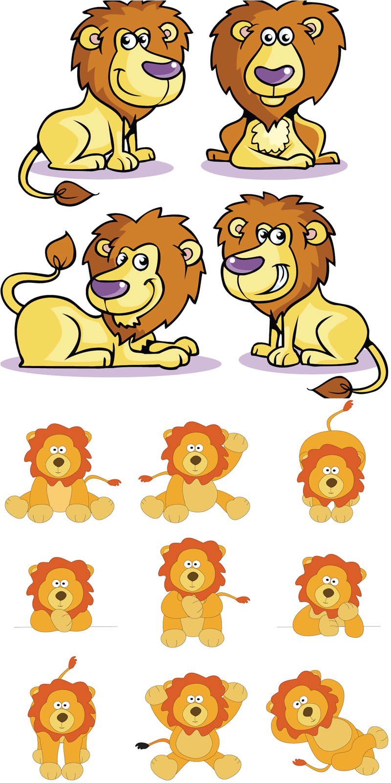 13 Vector Cartoon Lions Images