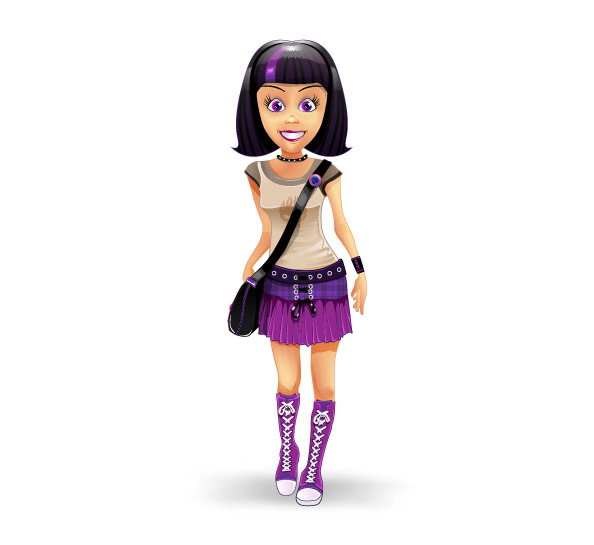 Vector Cartoon Girl Character