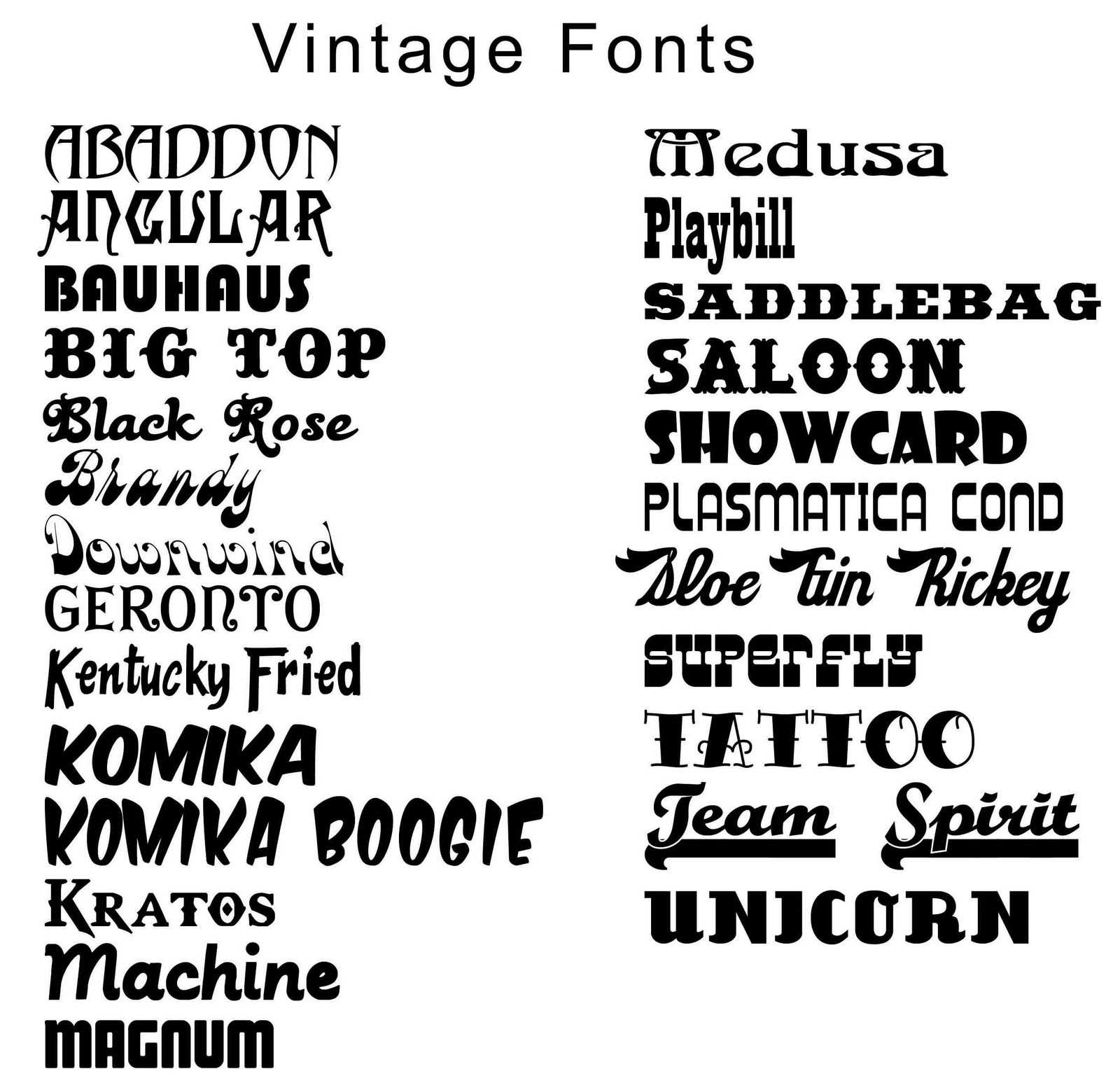 Vintage Lettering Fonts