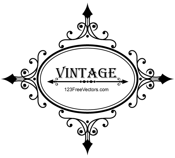 Vintage Vector Frames Borders Oval