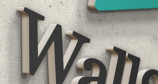 Wall 3D Logo Mockup Free Download