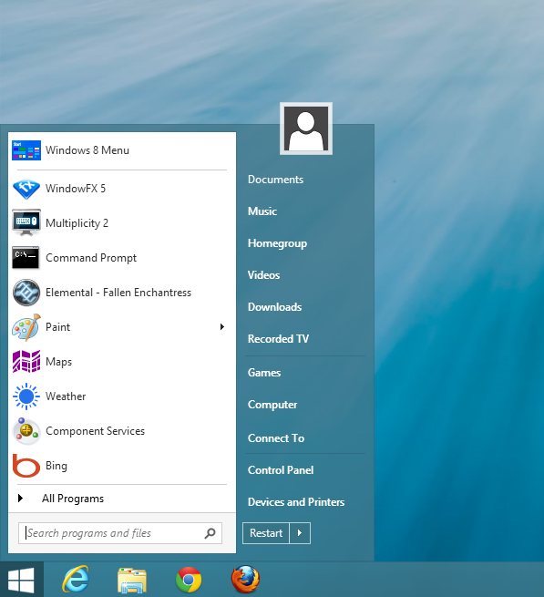 Windows 8.1 Start Menu Classic