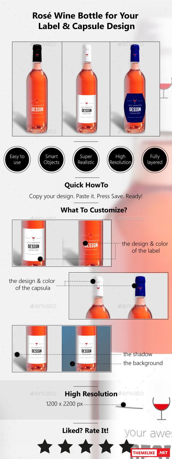 Wine Bottle Mockup Template