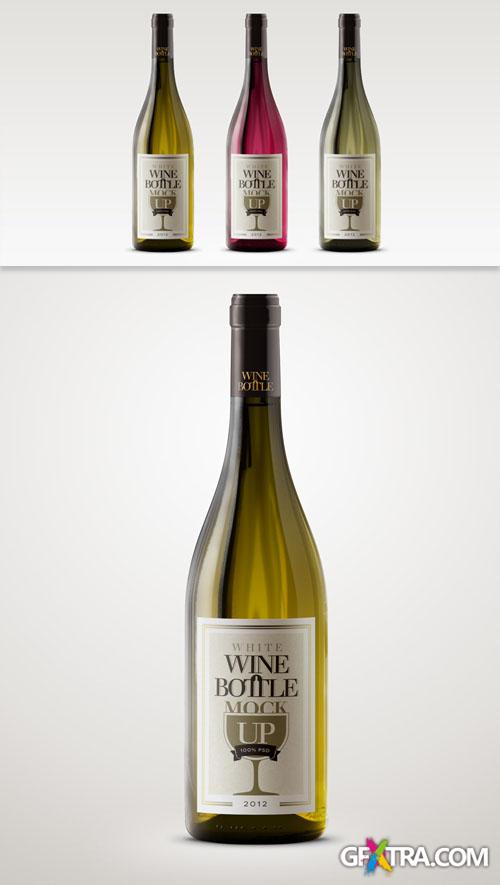 Wine Bottle Template PSD