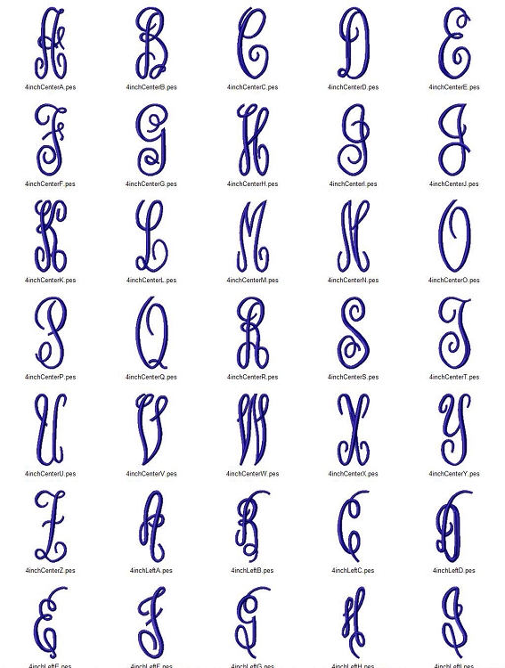 3 Letter Monogram Embroidery Fonts