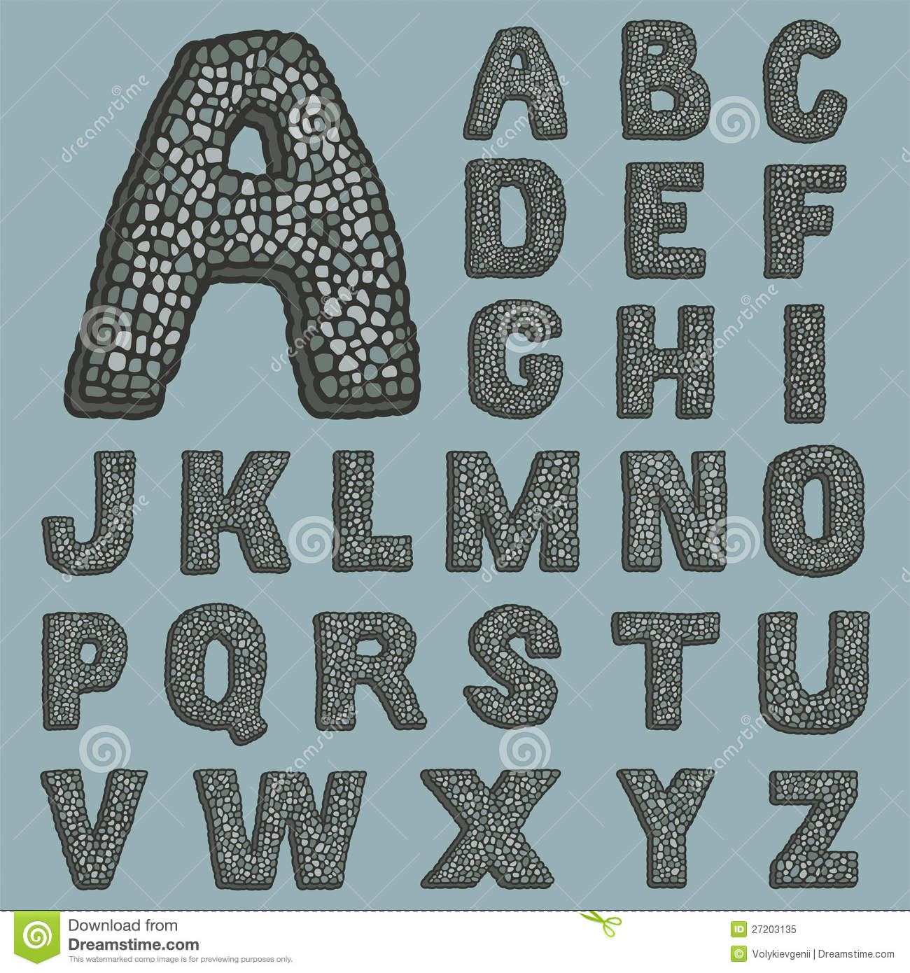3D Stone Font Letters