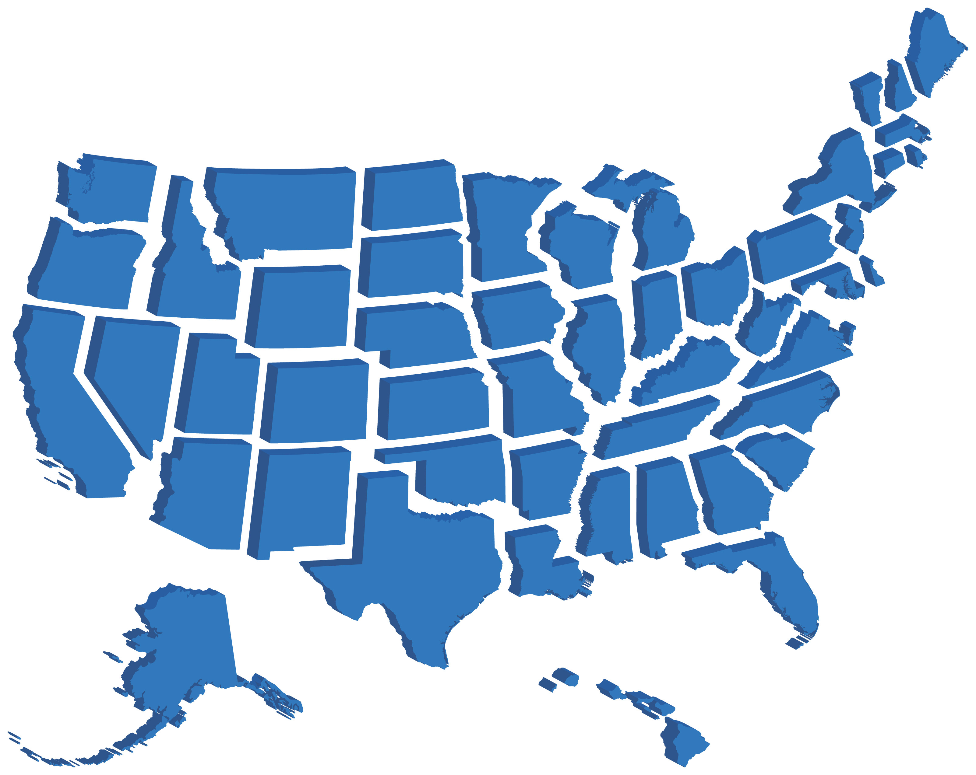 3D United States Map Clip Art