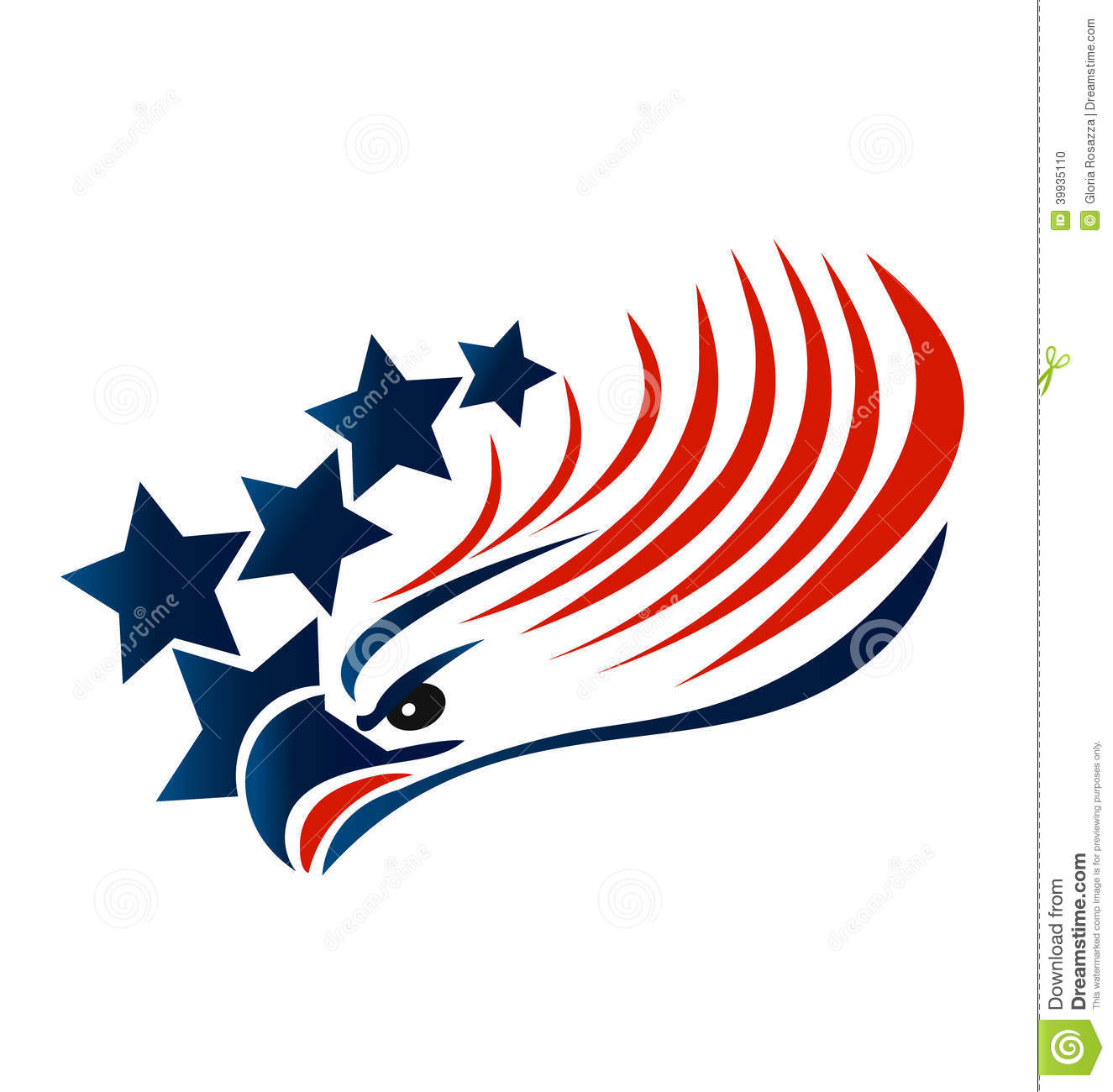 American Flag with Eagle Logo