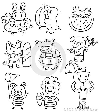 Animal Cartoon Drawings Hands