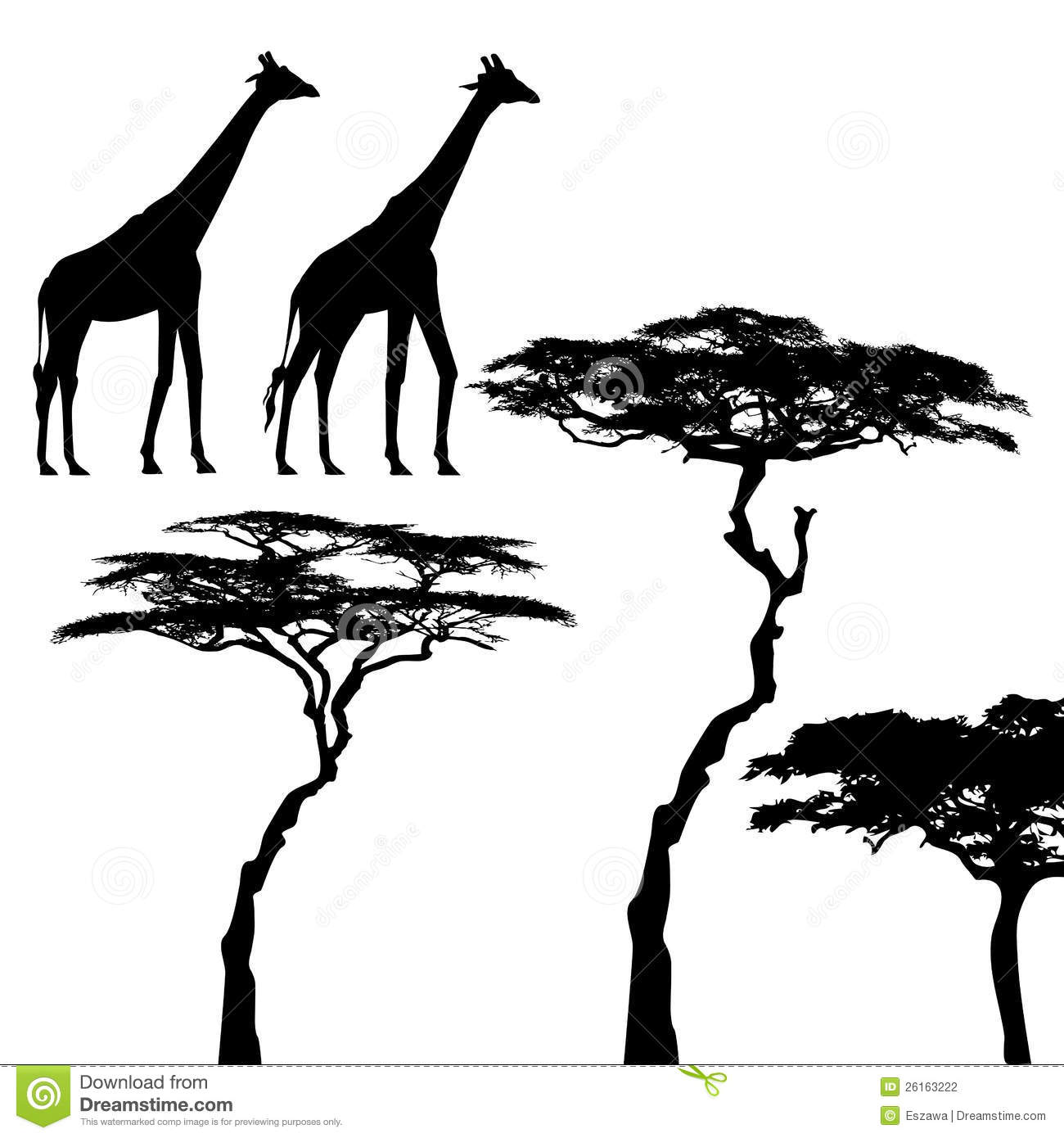 Animal Silhouette African Tree