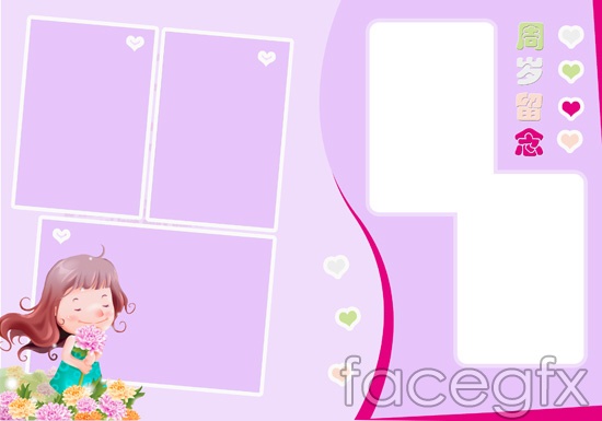 Baby Girls Photoshop PSD Frame Templates Free