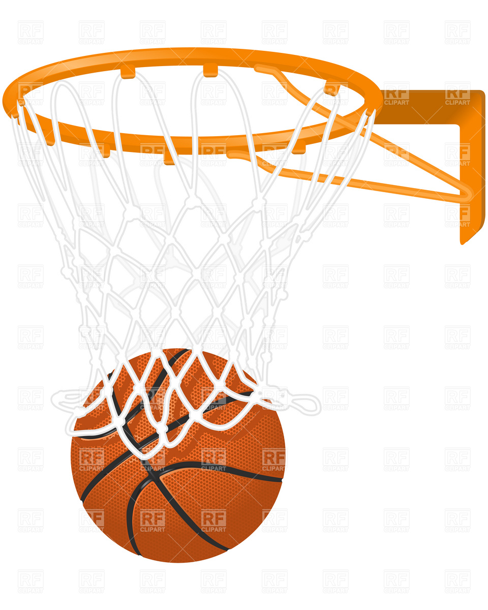 Basketball Hoop and Ball Clip Art