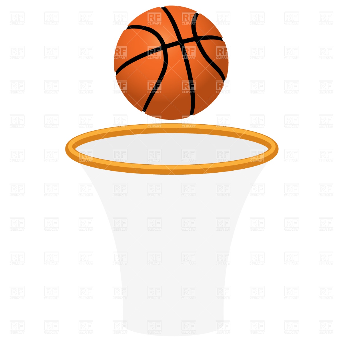 Basketball Hoop and Ball Clip Art