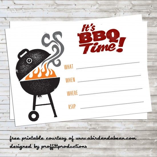 BBQ Party Invitation Printable Free