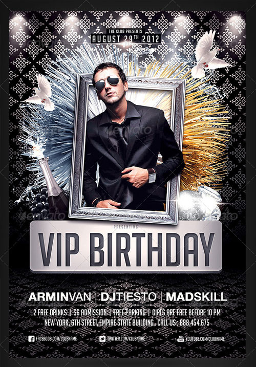 18 Free Birthday Party Flyers PSD Images