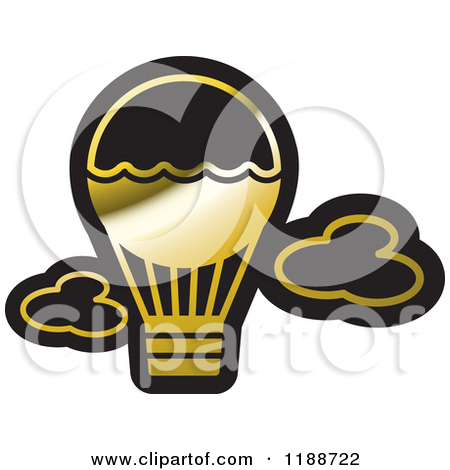 Black and Gold Balloons Clip Art