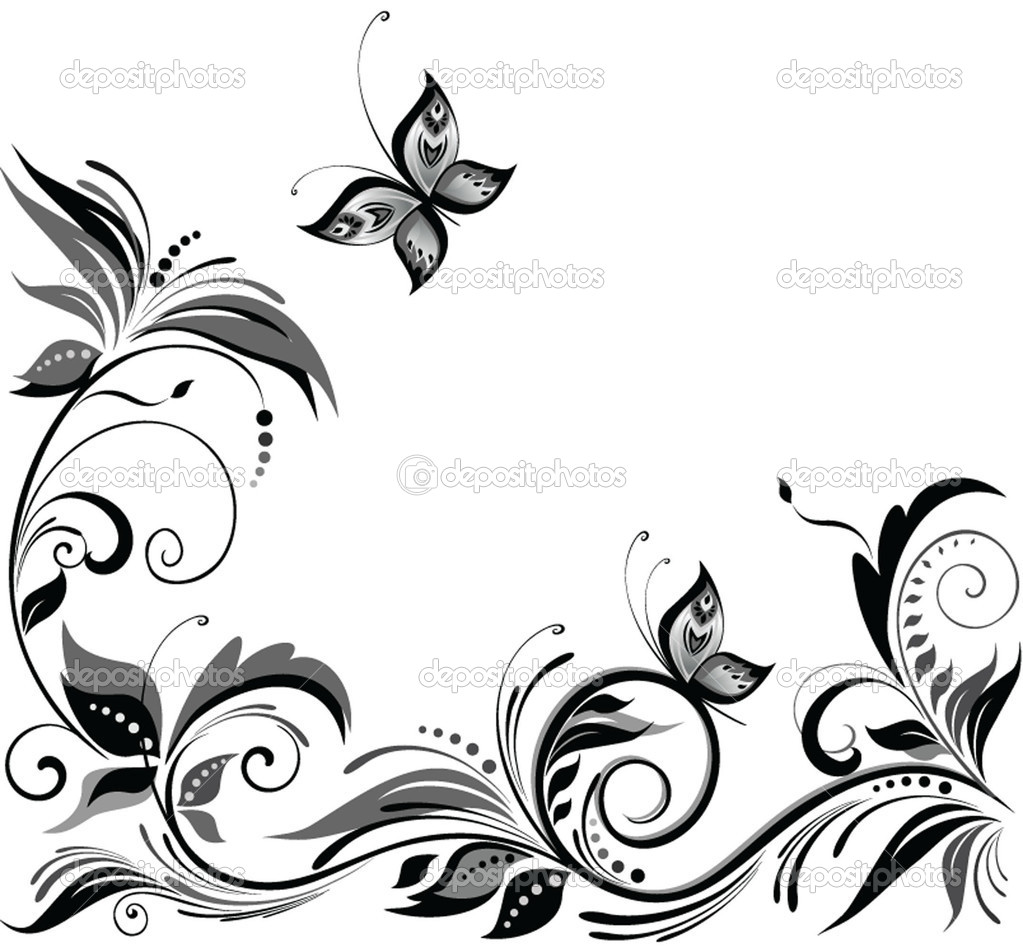 Black and White Flower Design