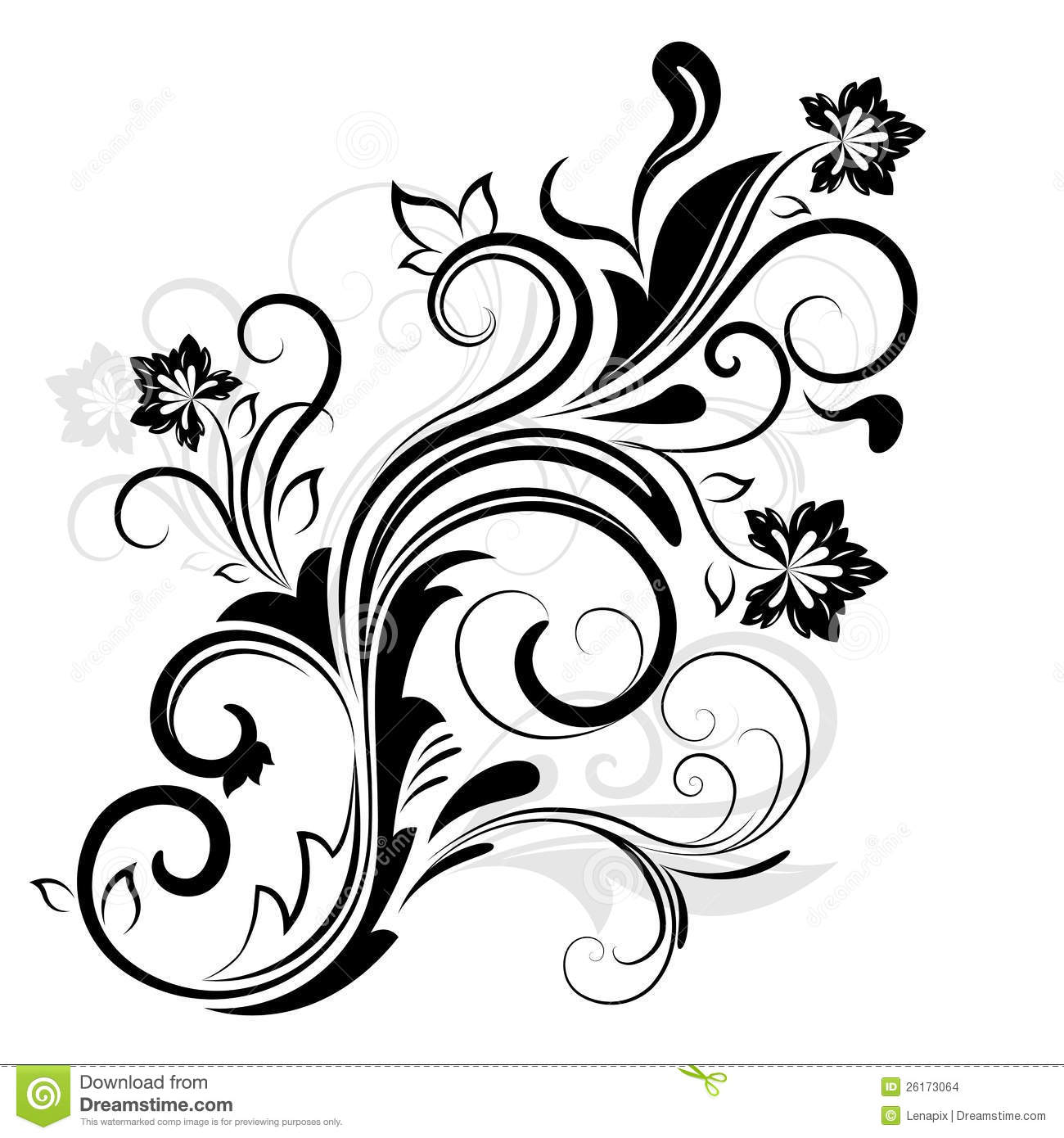 Black and White Flower Design