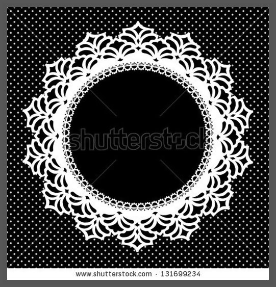 Black and White Polka Dot Round Frame