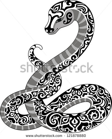 Black and White Snake Tattoo
