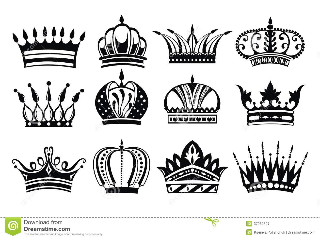 Black and White Vector Crown