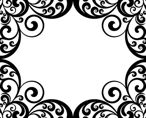 Black Damask Border Clip Art Free