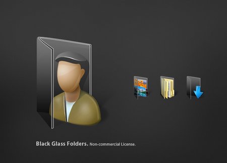 Black Glass Folder Icons