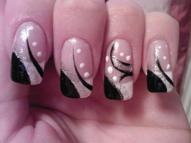 Black White Nails Art Design