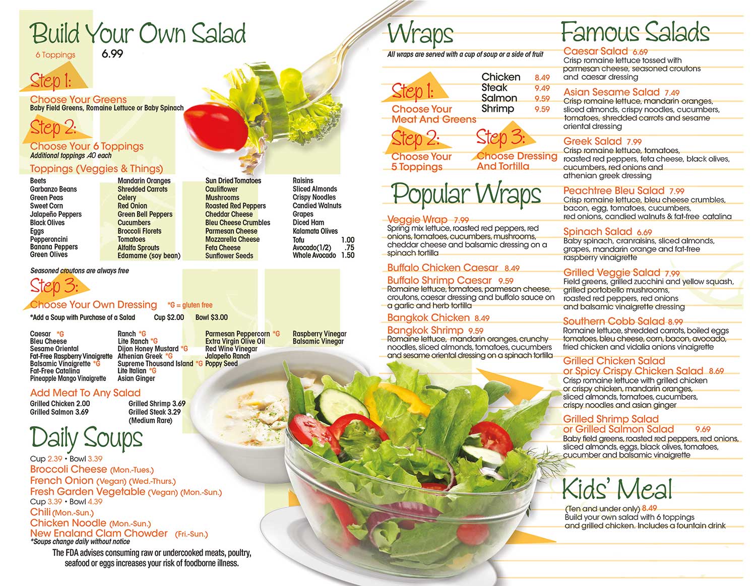 Build Your Own Salad Menu