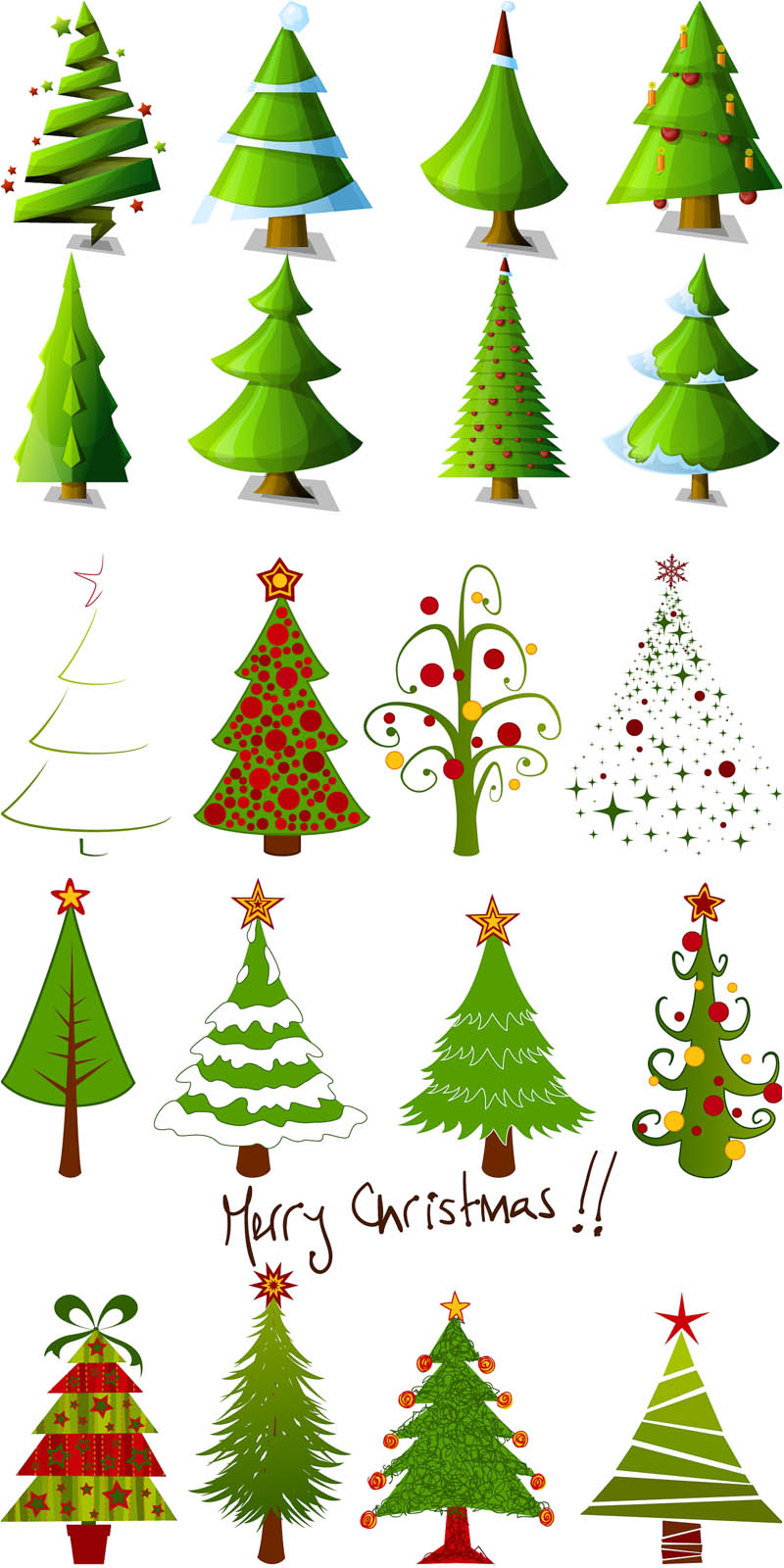 Cartoon Christmas Tree Designs