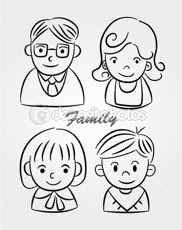 Cartoon Family Drawings