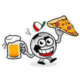 Cartoon Pizza and Beer