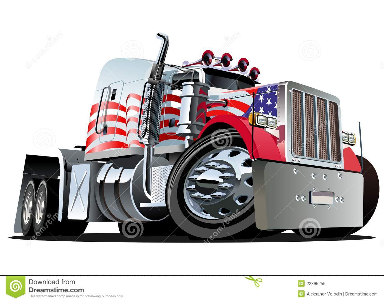 Cartoon Semi Truck Vector