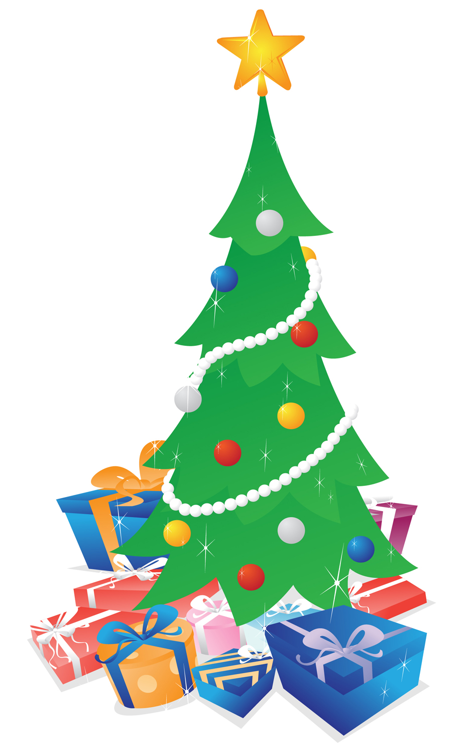 Christmas Tree with Presents Clip Art