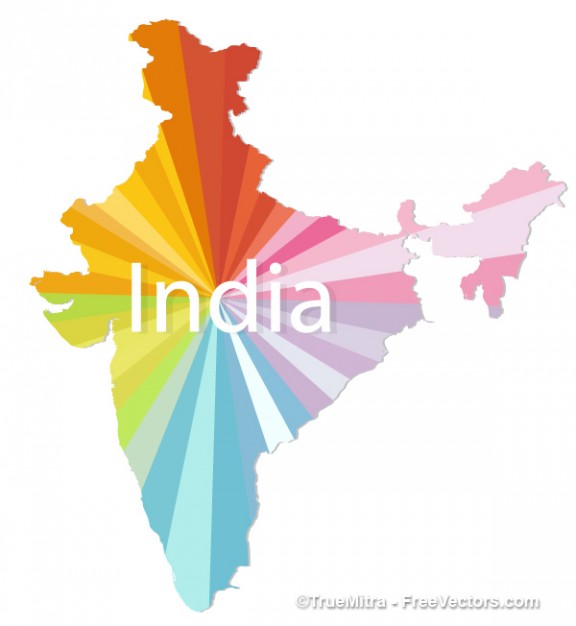 Colorful India Map