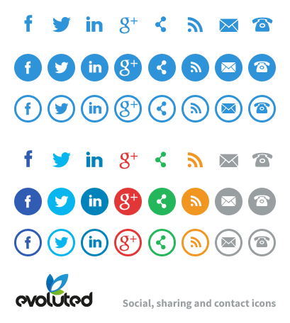 Contact and Social Media Icons Contact and Social Media Icons
