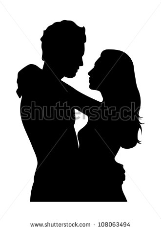 Couple Hugging Silhouette