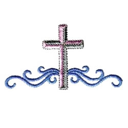 Cross with Swirl Embroidery Design