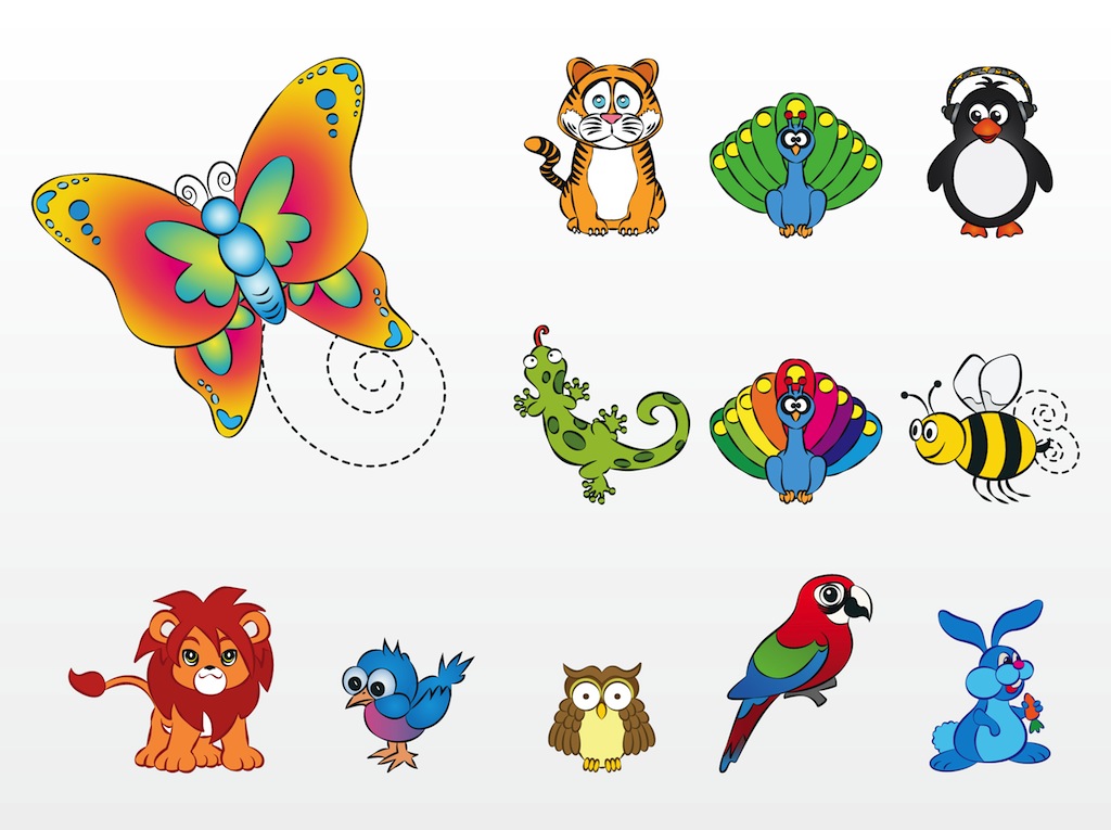 Cute Cartoon Animals Vector Cute Cartoon Animals Vector