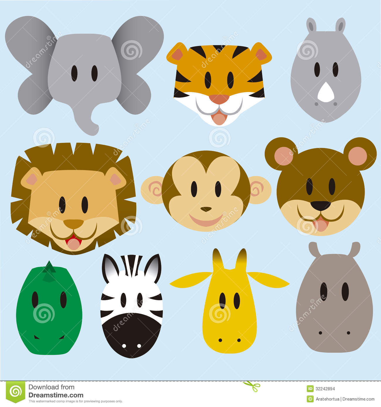 Cute Cartoon Jungle Animals