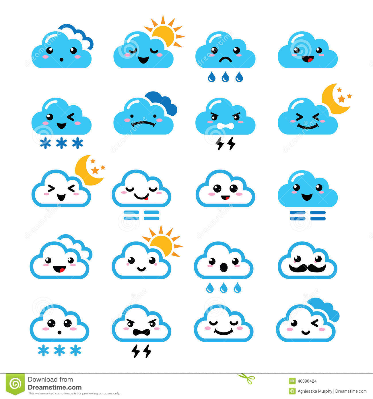 Cute Cartoon Snow Cloud