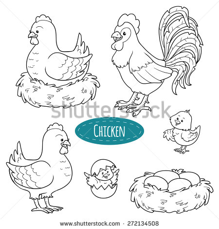 Cute Chicken Farm Clip Art