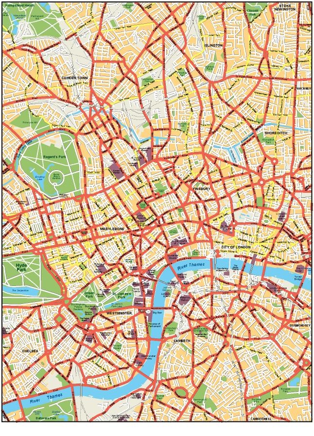Downtown London Street Map