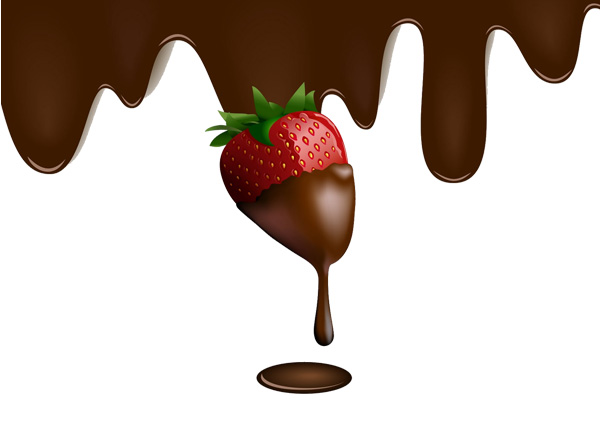 Dripping Chocolate Covered Strawberry Heart